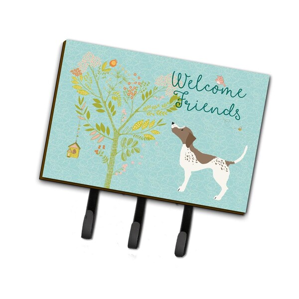 Carolines Treasures Welcome Friends Gun Dog Leash or Key Holder, 6 x 2 x 9 in. BB7593TH68 - main